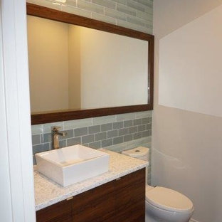 75 Beautiful Dark Wood Floor Bathroom With Recycled Glass
