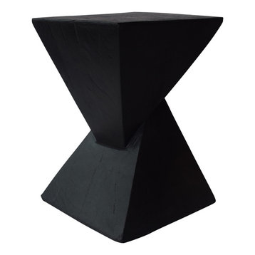 GDF Studio Jerod Indoor Lightweight Concrete Accent Table, Black