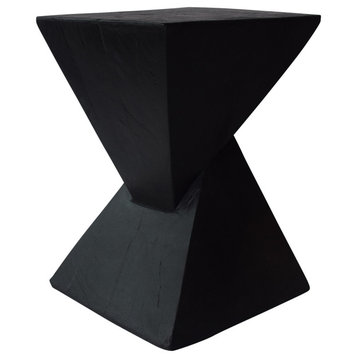 GDF Studio Jerod Indoor Lightweight Concrete Accent Table, Black