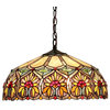 SUNNY Tiffany-style 2 Light Floral Ceiling Pendant Fixture 18inches Shade