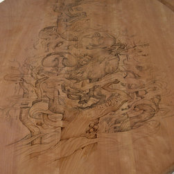 Table basse pyrograv&eacute; - Coffee Tables