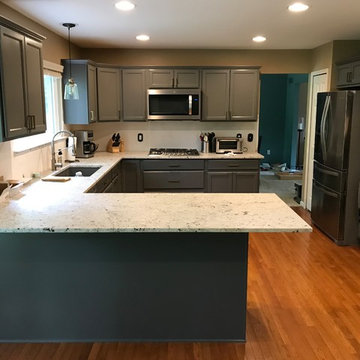 White Lake Cabinet Refinishing (BM Advance Satin Kendall Charcoal HC-16 )