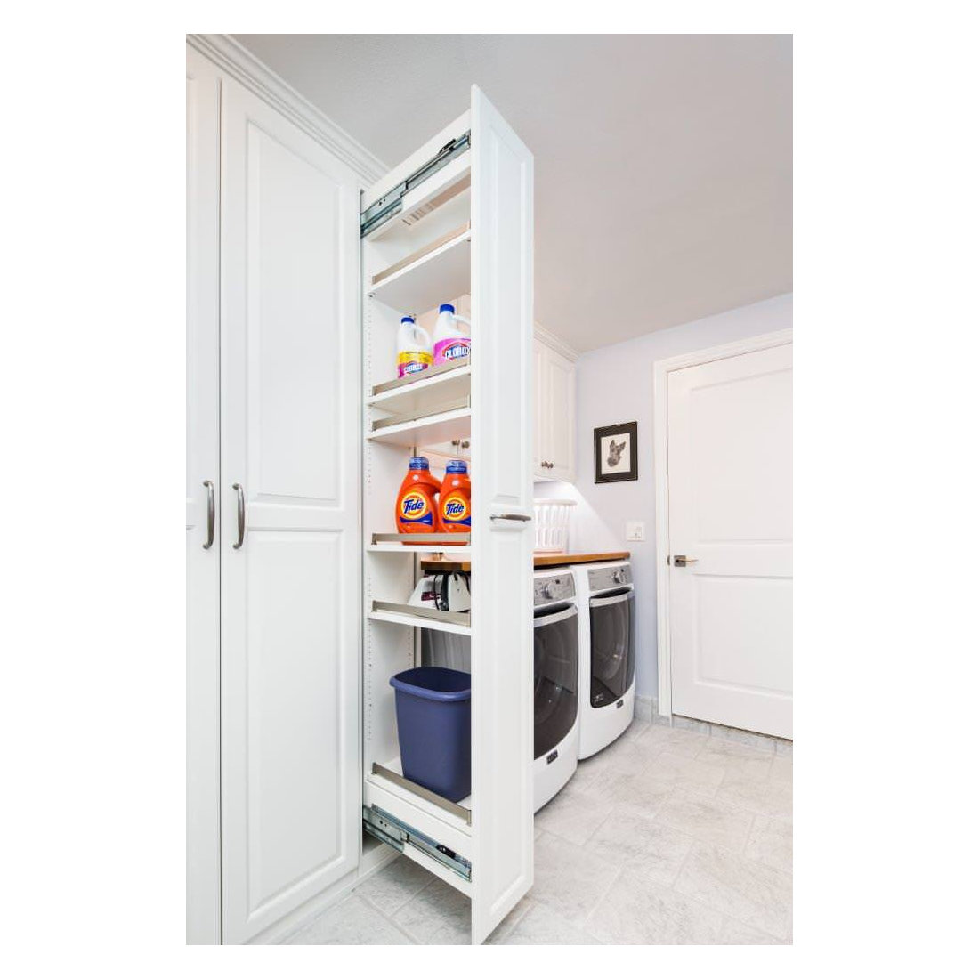Laundry Room with Workbench and Storage