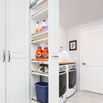 Laundry Room with Workbench and Storage