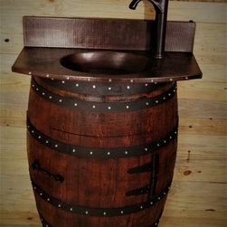 Santa Fe - Santa Fe Oak Wine Barrel Bathroom Sink Vanity - Bathroom Vanities And Sink Consoles