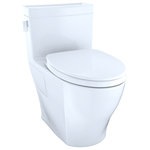 Toto - Toto Legato WASHLET+ 1P Elong 1.28GPF UHt Toilet, CEFIONTECT CW-MS624124CEFG#01 - The TOTO Legato One-Piece Elongated 1.28 GPF Universal Height Skirted Toilet with CEFIONTECT has a bold and modern high-profile design, projecting TOTO's mark of excellence: People Planet Water. The TOTO Legato features a sleek, one-piece design that will immediately beautify the appearance of your bathroom. The one-piece design is not only aesthetically pleasing, but also offers the benefit of being easier to clean versus a two-piece toilet. By removing the gap between the tank and bowl, we eliminate the hiding place for dirt and debris. An additional benefit of the one-piece toilet is that there is no threat of leaks from bolts or gaskets that can occur in two-piece toilets. The Skirted Design of the TOTO Legato conceals the trapway, which enhances the elegant look of the toilet and adds an additional level of sophistication. Skirted Design toilets also eliminate the need to reach behind the bowl to clean the nooks and crannies of the exterior trapway. The TOTO Legato features TOTO's TORNADO FLUSH, a hole-free rim design with dual-nozzles that creates a centrifugal washing action that assists in rinsing the bowl more efficiently. This version of the TOTO Legato includes CEFIONTECT, a layer of exceptionally smooth glaze that prevents particles from adhering to the ceramic. This feature, coupled with TORNADO FLUSH , assists to reduce the frequency of toilet cleanings, minimizing the usage of water, harsh chemicals, and time required for cleaning. The TOTO Legato is designed in TOTO's Universal Height, which allows for a more comfortable seat position across a wide range of users. This version of the Legato offers TOTO T40 WASHLET+ compatibility for when you are ready to upgrade. Compatible with T40 WASHLET+ electronic bidet seat models only. WASHLET+ toilets feature a channel on the bowl surface to help conceal your WASHLET+ supply line and power cord for seamless integration. The Legato comes ready for install into a 12" rough-in, but may be adapted for a 10" or 14" rough-in with the purchase of a separately sold adapter. The Legato is ADA compliant and meets the standards for EPA WaterSense, and California's CEC and CALGreen requirements. The TOTO Legato has a left-hand chrome trip lever and an included TOTO SoftClose seat.