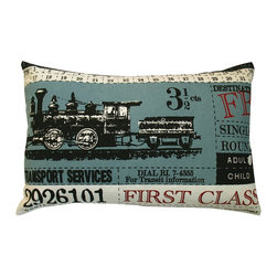 Koko Company - Koko Company First Class Railroad Ticket Pillow - Decorative Pillows
