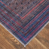 Welch Oriental Machine Washable Charcoal Gray/Pink Rug, 2'7"x8' Runner