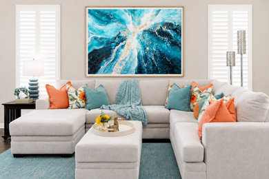 Inspiration for a coastal living room remodel in Austin