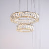 Elegant Lighting Monroe 2 Tier 17.7" Round Royal Cut LED Chandelier in Gold