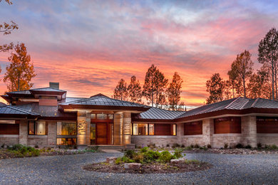 Contemporary exterior home idea in Detroit