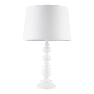 Martha Stewart Astoria Resin Farmhouse Matte White Table Lamp