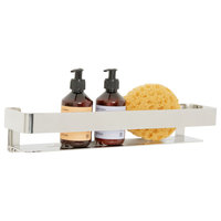 Rectangular Shower Shelf With Rail, Polished