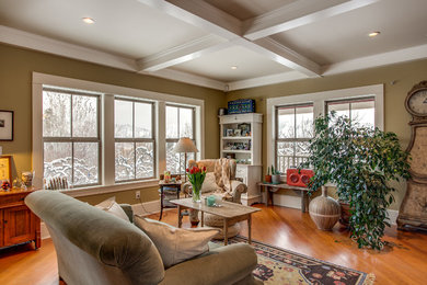 Living room - farmhouse living room idea in Seattle