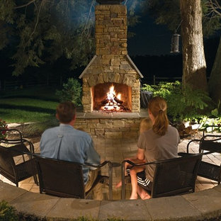 Outdoor Fireplace w/ EP Henry Cast Veneer Stone