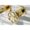 KS8122RX Belknap Two-Handle Wall Mount Bathroom Faucet, Polished Brass