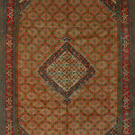 Noori Rug - Fine Vintage Distressed Murray Rust/Red Rug, 6'3x9'5 - A genuine one-of-a-kind, this Fine Vintage Distressed Murray rug pairs a traditional design with pronounced abrash. It was hand-knotted by skilled artisans over the course of a year using centuries old weaving techniques and has the appeal of a prized antique.)