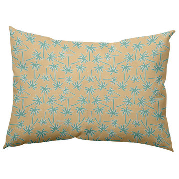Palm Tree Pattern Decorative Throw Pillow, Corn Stalk, 14"x20"