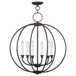 Livex Lighting - Livex Lighting Milania - Six Light Chandelier, Bronze Finish - Canopy Included.  Canopy DiametMilania Six Light Ch Bronze *UL Approved: YES Energy Star Qualified: n/a ADA Certified: n/a  *Number of Lights: Lamp: 6-*Wattage:60w Candelabra Base bulb(s) *Bulb Included:No *Bulb Type:Candelabra Base *Finish Type:Bronze