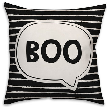 Boo Thought Bubble Black 20"x20" Throw Pillow Cover