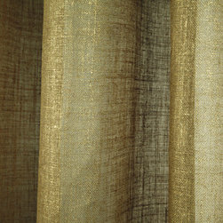 Linen Sheer Metallic Drapery in Gold - Drapery Fabric