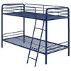 Better Home Products Twin over Twin Metal Bunk Bed in Blue