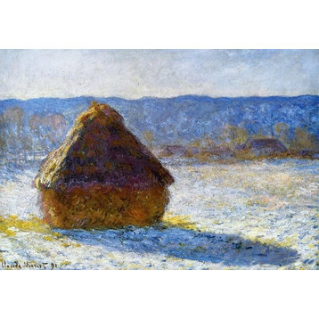 Claude Oscar Monet Grainstack in the Morning- Snow Effect Wall Decal
