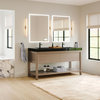 Shoji Bathroom Vanity, Double Sink, 72", Chestnut Oak, Freestanding