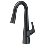 Gerber - Vaughn Single Handle Pull-Down Prep Faucet, Satin Black - A toast to the Vaughn single-handle bar faucet! It's a hands-down favorite in any kitchen space. Simple sophistication brought to life. Fluid with dynamic design and smooth style.