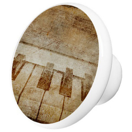 Vintage Piano Keys Ceramic Cabinet Drawer Knob