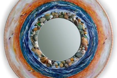 Интерьерное зеркало в мозаичной раме "Море"