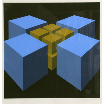 Marko Spalatin, Blue Cubes, Serigraph