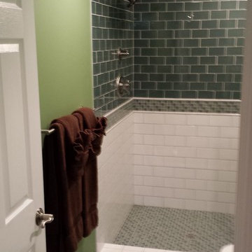 Ann Arbor Glass Subway Tile Basement Bath