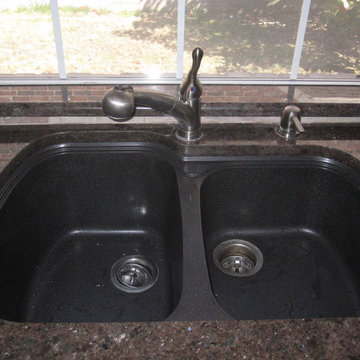 Black Under Mount Granite Composite Sink with Labrador Antique Granite Plano, TX