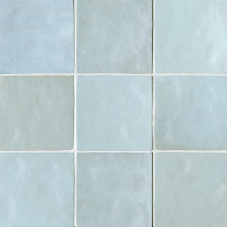 Cloe 5"x5" Artisan Ceramic Subway Tile, Baby Blue