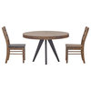 Moe's Home Collection Parq Round Wood Dining Table with Metal Legs in Brown