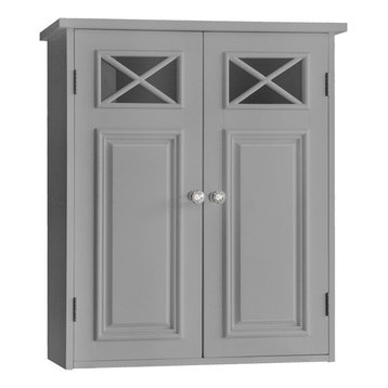 Bathroom Wall Cabinet With Two Doors Grey