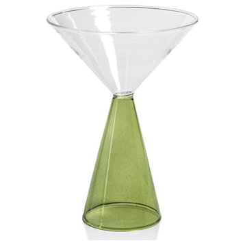 Viterbo Martini Glasses, Green, Set of 4
