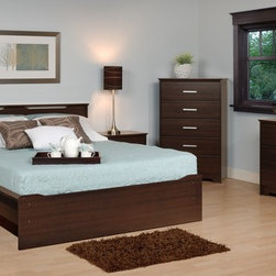Prepac Coal Harbor Bedroom Set in Espresso - Bedroom Furniture Sets