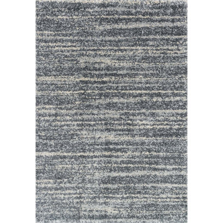 Shaggy Pile Quincy QC-05 Area Rug, Granite, 3'3"x6'