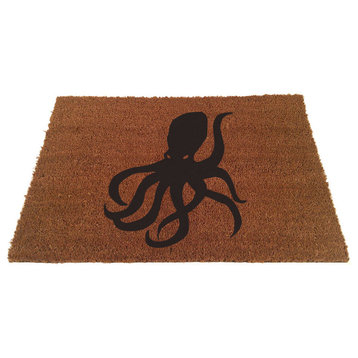 Octopus Doormat, Black, 24"x35"