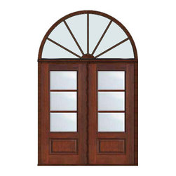 Prehung French Single Door 96 Wood Mahogany Full Lite 12 Lite - Patio Doors
