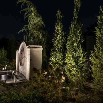 Patio space and fountain