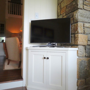 Example of a mid-sized trendy home design design in Charlotte