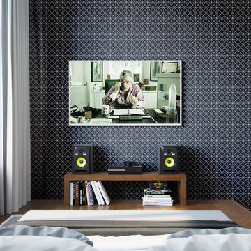Modern Living Room Triangular Porcelain Mosaic Tile