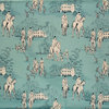 Blue horse hunt fabric equestrian toile material, Standard Cut