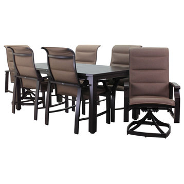 Courtyard Casual Madison 7 Piece Mixed 70" Rectangle Dining Set