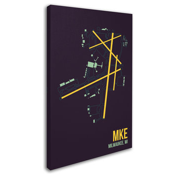 08 Left 'MKE Airport Layout' Canvas Art, 19 x 12