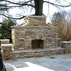Outdoor Dry-Stack Stone Fireplace - Outdoor Fireplaces