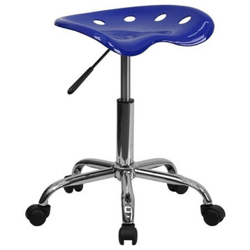 Scranton & Co Adjustable Chrome Drafting Chair in Blue